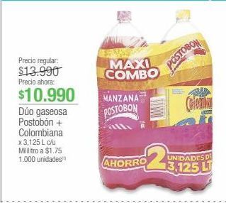 Jumbo Dúo gaseosa postobón + colombiana oferta