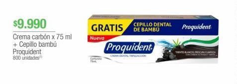 Jumbo Crema carbón x 75 ml + cepillo bambú proquident oferta