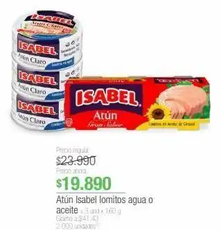 Jumbo Atún isabel lomitos agua o aceite x 3 und x 160 g oferta