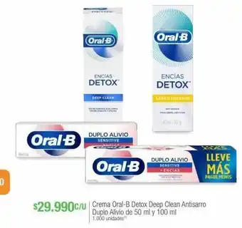 Jumbo Crema oral-b detox deep clean antisarro duplo alivio de 50 ml y 100 ml oferta