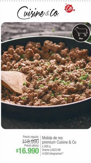 Jumbo Molida de res premium cuisine & co x 500 g oferta