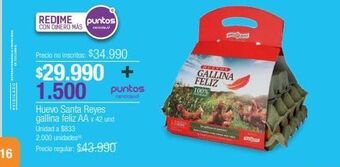 Jumbo Huevo santa reyes gallina feliz aa x 42 und oferta