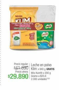 Jumbo Leche en polvo klim x 840 g g oferta
