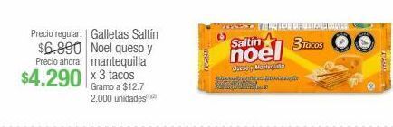 Jumbo Galletas saltín noel queso y mantequilla x 3 tacos oferta