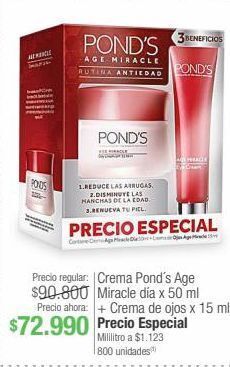 Jumbo Crema pond´s age miracle día x 50 ml + crema de ojos x 15 ml oferta