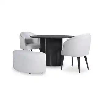 Muebles Jamar Comedor 4 puestos lyon gris plomo, negro oferta
