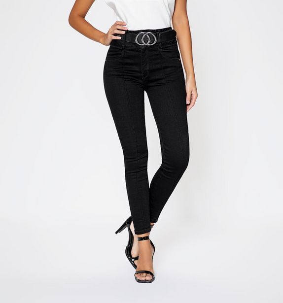Studio F Jean ultraslim, tiro alto,  pretina anch oferta