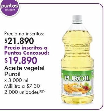Metro Aceite vegetal puroil x 3000ml oferta