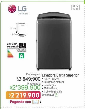 Jumbo Lavadora carga superior lg oferta