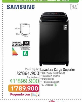 Jumbo Lavadora carga superior samsung oferta