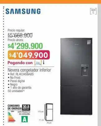 Jumbo Nevera congelador inferior oferta