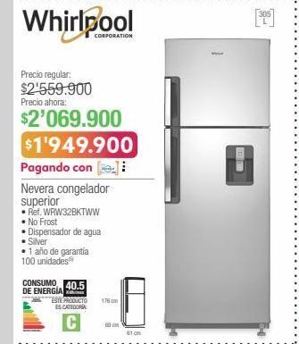 Jumbo Nevera congelador superior oferta