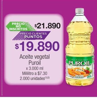 Jumbo Aceite vegetal puroil x 3.000 ml oferta