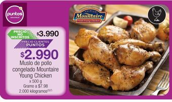 Jumbo Muslo de pollo congelado mountaire young chicken x 500 g oferta