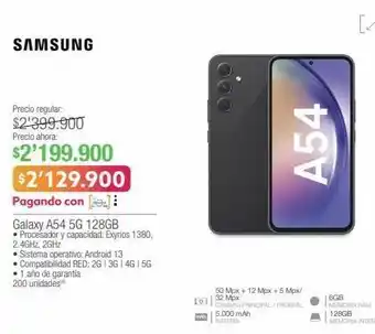 Jumbo Galaxy a54 5g 128gb oferta