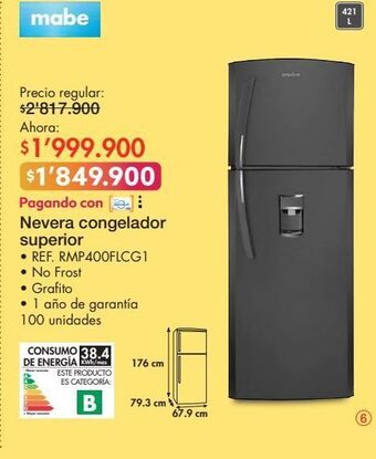 Metro Nevera mabe oferta
