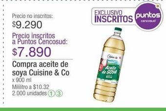 Jumbo Aceite de soya cuisine & co x 900ml oferta