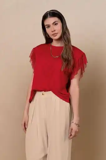 Pacífika Camiseta manga corta rojo oferta