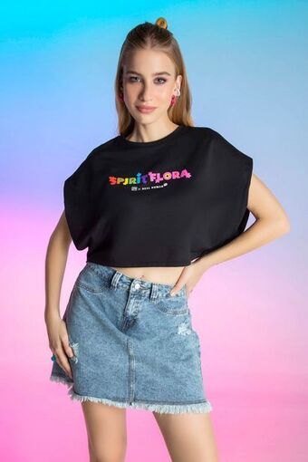 Pacífika Camiseta manga corta negro oferta