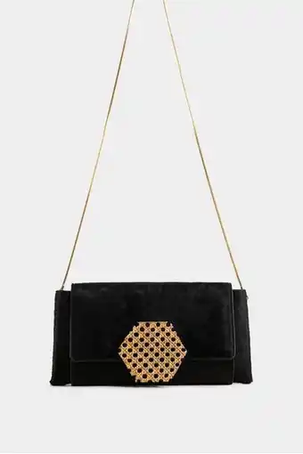 Clutch colmena de cuero pelo para mujer lafaurie