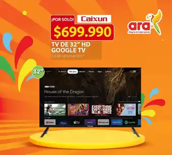 Ara TV DE 32" HD GOOGLE TV - CAIXUN oferta