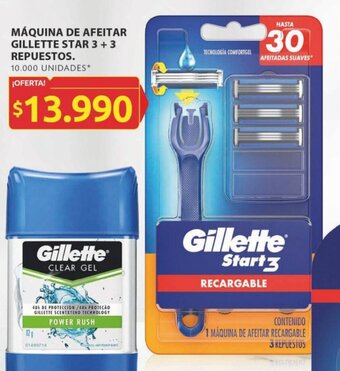 Ara MÁQUINA DE AFEITAR GILLETTE STAR 3 + 3 REPUESTOS. oferta