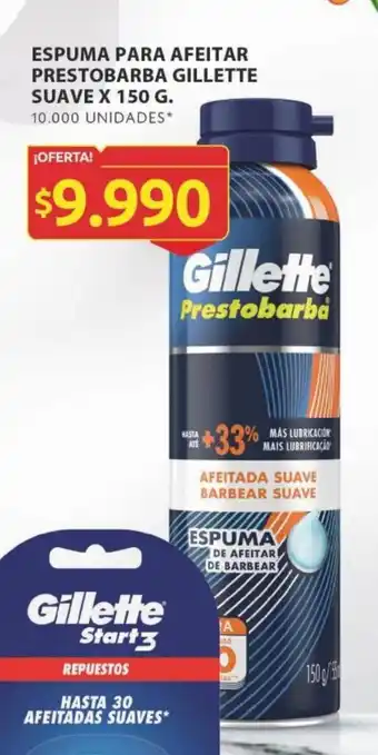 Ara ESPUMA PARA AFEITAR PRESTOBARBA GILLETTE SUAVE X 150 G. oferta