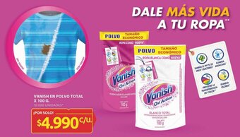 Ara VANISH EN POLVO TOTAL X 100 G. oferta