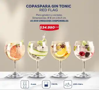 Tiendas D1 COPASPARA GIN TONIC RED FLAG oferta