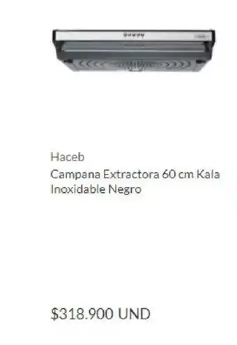 Haceb Campana Extractora 60 cm Kala Inoxidable Negro