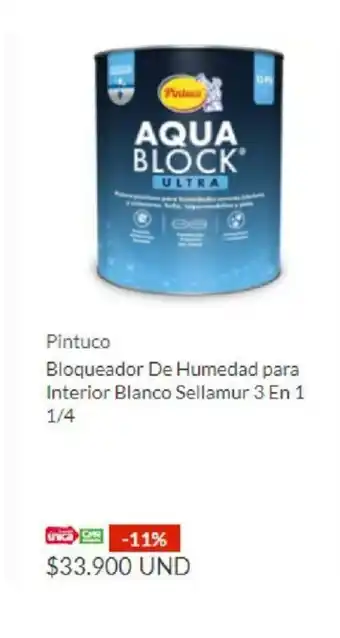 Homecenter Pintuco Bloqueador De Humedad para Interior Blanco Sellamur 3 En 1 1/4 oferta