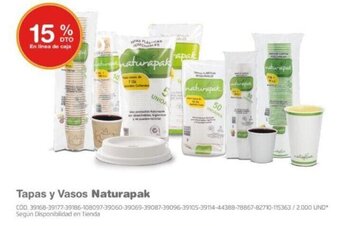Makro Tapas y Vasos Naturapak oferta