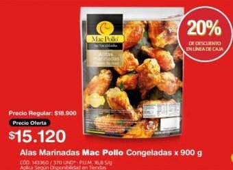 Makro Alas Marinadas Mac Pollo Congeladas x 900 g oferta