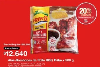 Makro Alas-Bombones de Pollo BBQ Friko x 500 g oferta
