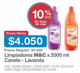 Makro Limpiadores M&C x 2000 ml Canela - Lavanda oferta