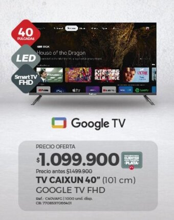 Olímpica TV CAIXUN 40" (101 cm) GOOGLE TV FHD oferta