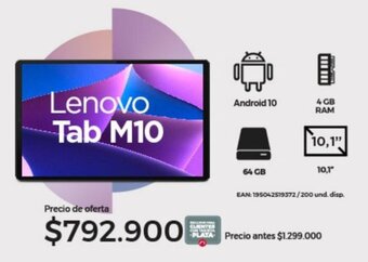 Olímpica Lenovo Tab M10 oferta
