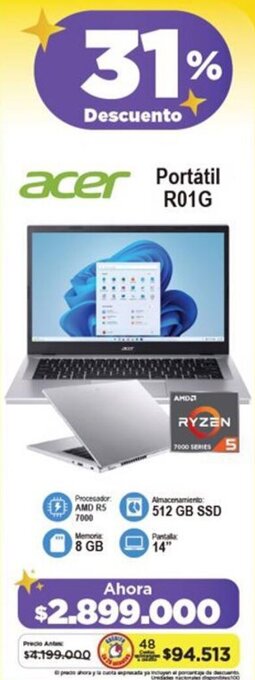 Alkomprar Acer Portátil R01G oferta