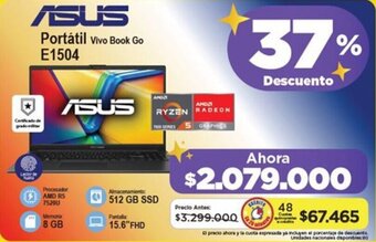 Alkomprar Asus Portátil Vivo Book Go E1504 oferta