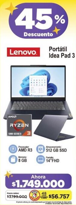 Alkomprar Lenovo Portátil Idea Pad 3 oferta
