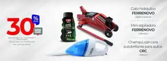 Olímpica Gato hidráulico Dipatin c/soporte | Mini aspiradora FERRENOVO CAR 60W | Champú con cera autobrillante para autos CRC x 500cm oferta