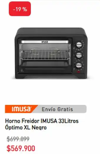 Imusa Horno Freidor IMUSA 33 Litros Óptimo XL Negro oferta