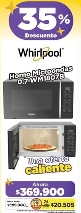Alkomprar Whirlpool Horno Microondas 0.7 WM1807B oferta