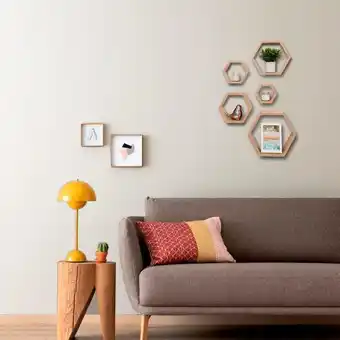 Set de repisas hexagonales grace, beige, x 5 unidades