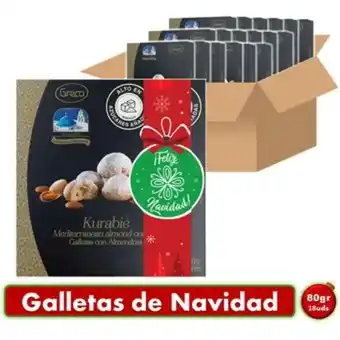Linio Greco galletas navideñas con almendras kurabie 80gr x18 uds oferta