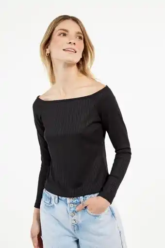 Koaj Camiseta manga larga escote ovalado con tela especial oferta