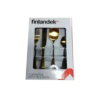 Éxito Set x 16 cubiertos dorados finlandek sc1011gold oferta