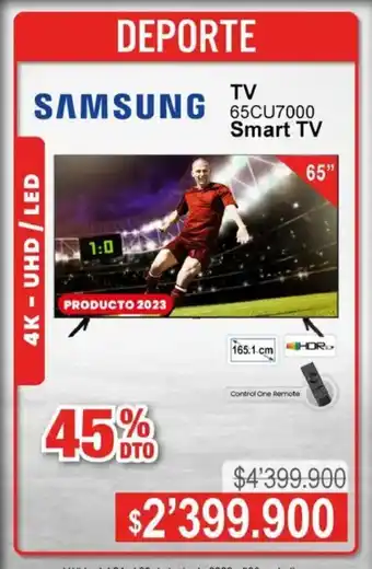 Ktronix SAMSUNG Smart TV 65CU7000 oferta