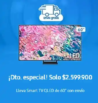 Lleva Smart TV QLED de 60" con envío