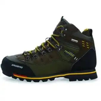 Linio Zapatos de montaña de impermeables y antideslizantes para hombre - negro y amarillo oferta